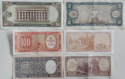 Billetes antiguos de Chile colección completa - miniatura 4