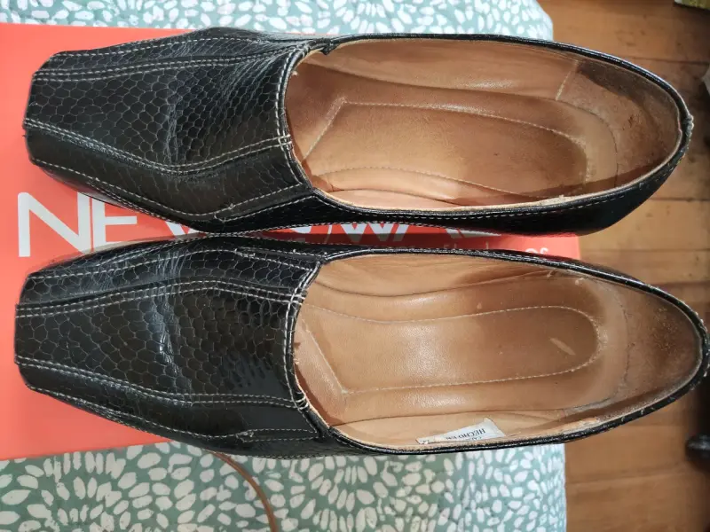 Zapatos de cuero negro con plataforma - 2