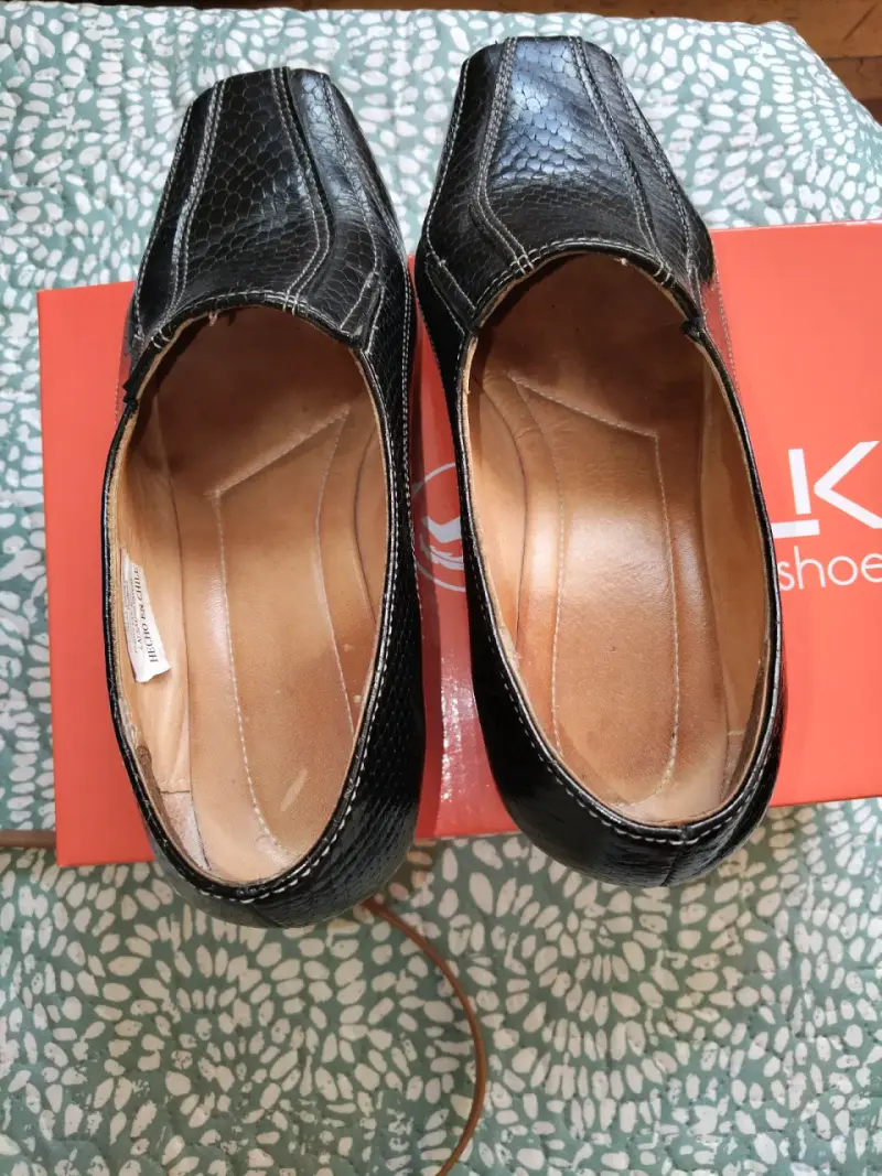 Zapatos de cuero negro con plataforma - 5