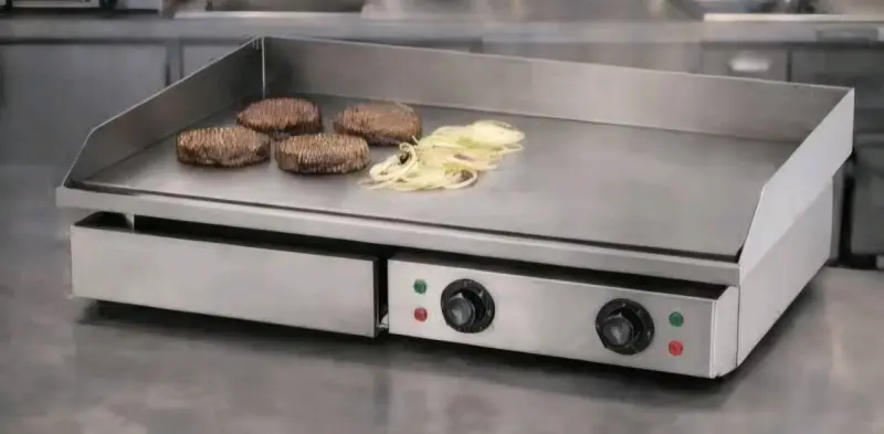 Plancha de cocina industrial de acero inoxidable