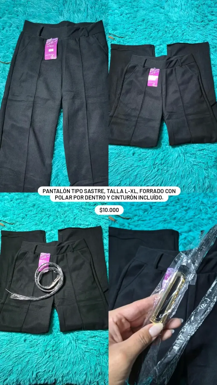 Pantalón tipo sastre forrado con cinturón incluido