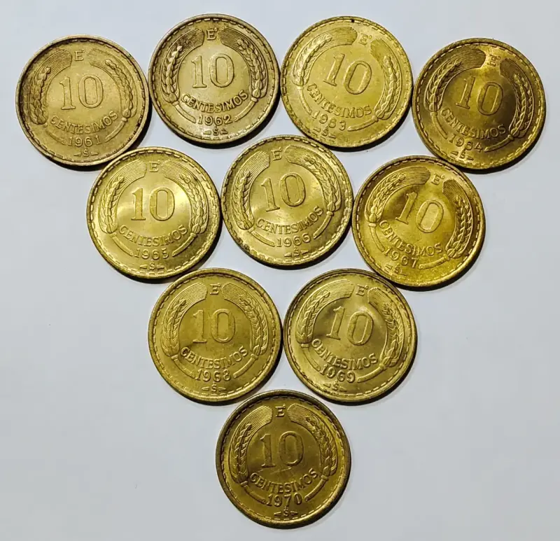 10 Monedas Chile 10 Centésimos 1961 - 1970 - 1