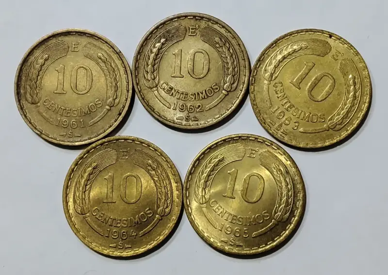 10 Monedas Chile 10 Centésimos 1961 - 1970 - 2