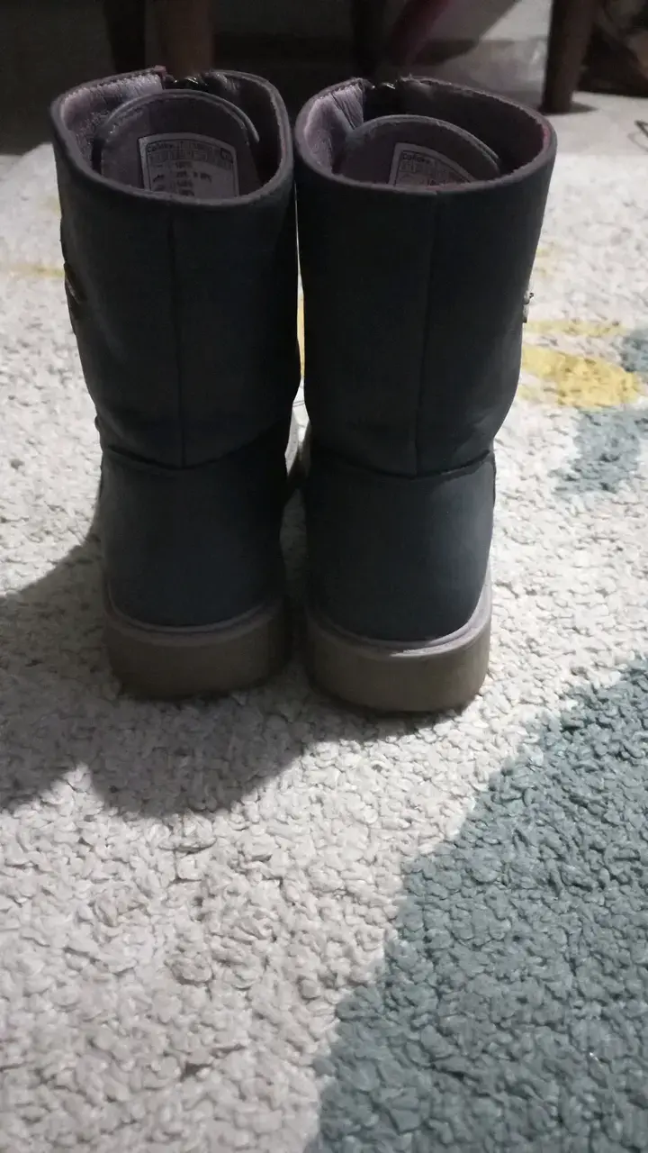 Botas de cuero azul con diseño de libélula - 2