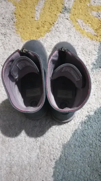 Botas de cuero azul con diseño de libélula - miniatura 3