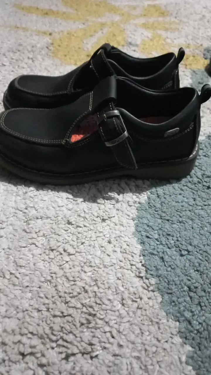 Zapatos escolares negros para niños con hebilla - 2