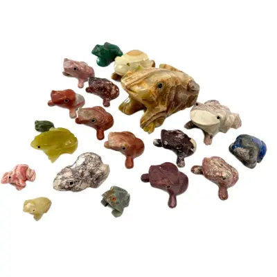 Colección de ranas de piedra decorativas - miniatura 2