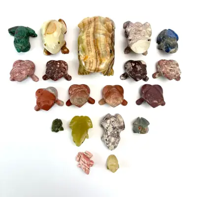 Colección de ranas de piedra decorativas - miniatura 4