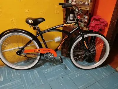 Bicicleta Benotto urbana negra y naranja - miniatura 2