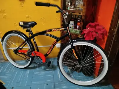 Bicicleta Benotto urbana negra y naranja - miniatura 3