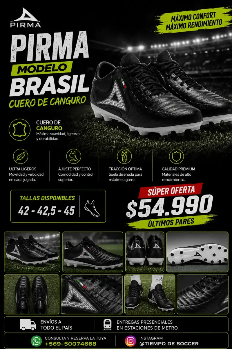 Botines de Fútbol Pirma Brasil Cuero de Vacuno - 3