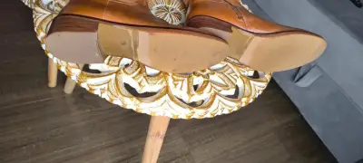 Botas largas de cuero marrón para mujer - miniatura 2