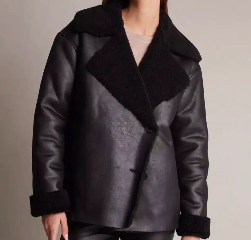 Chaqueta de cuero sintético negra Foster - 1