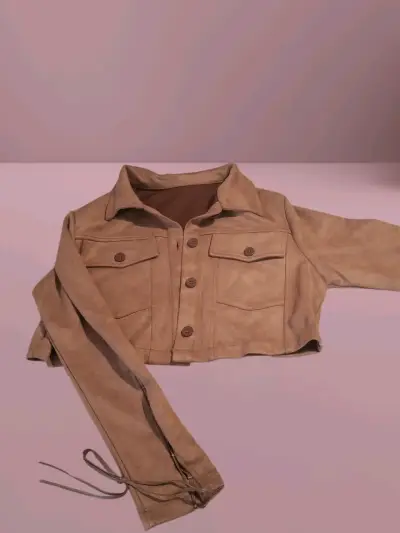 Chaqueta de gamuza marrón para mujer Talla M - miniatura 2