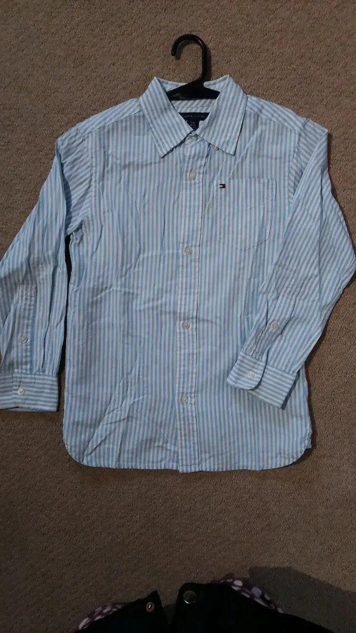 Camisa de rayas azul para niño - 1