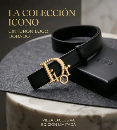 Cinturón Dior con Logo Dorado Edición Limitada - miniatura 1