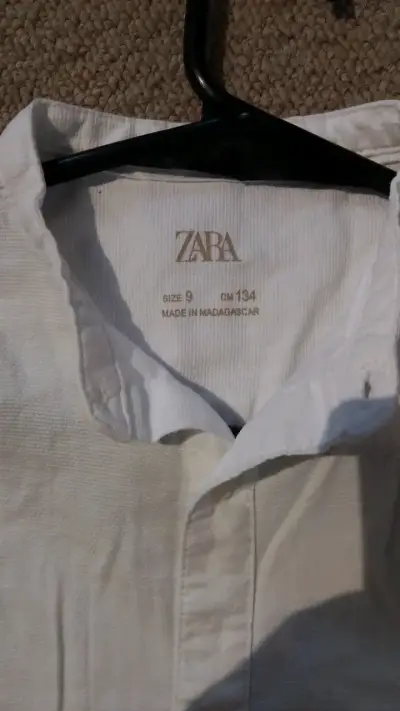 Camisa blanca de lino para niño Zara - miniatura 4