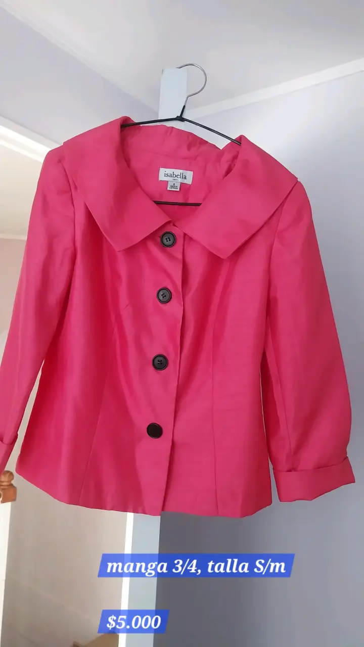 Chaqueta rosa manga 3/4 talla S/M
