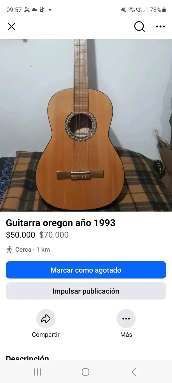 Guitarra acústica Oregon año 1993 en buen estado