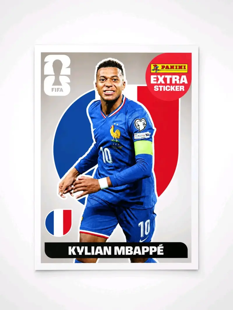 Lámina Panini Extra Sticker Kylian Mbappé FIFA - 1