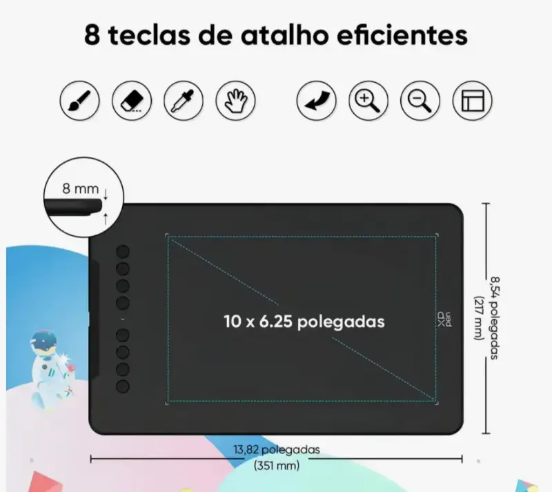 Tableta gráfica con 8 teclas de atajo - 1