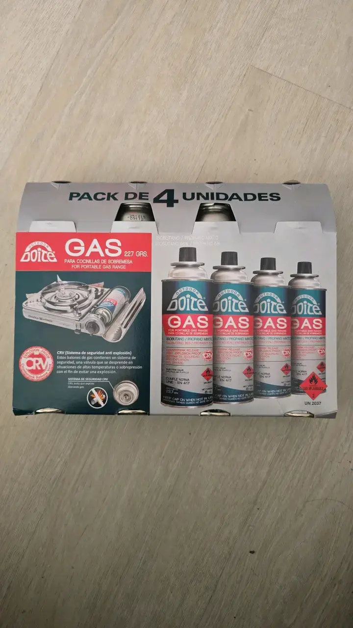 Pack de 4 cartuchos de gas Doite para cocinillas - 2