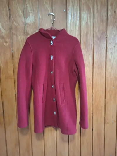 Abrigo de lana rojo para mujer - miniatura 1