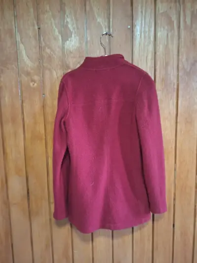 Abrigo de lana rojo para mujer - miniatura 2