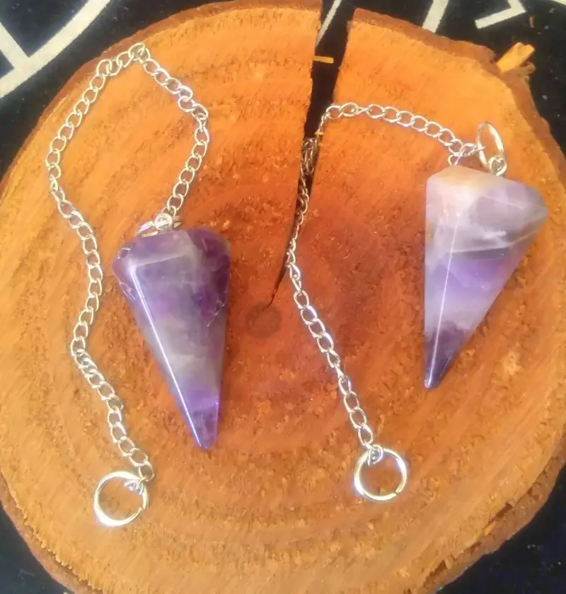 Péndulos Piedras cuarzo obsidiana jaspe + Bolso