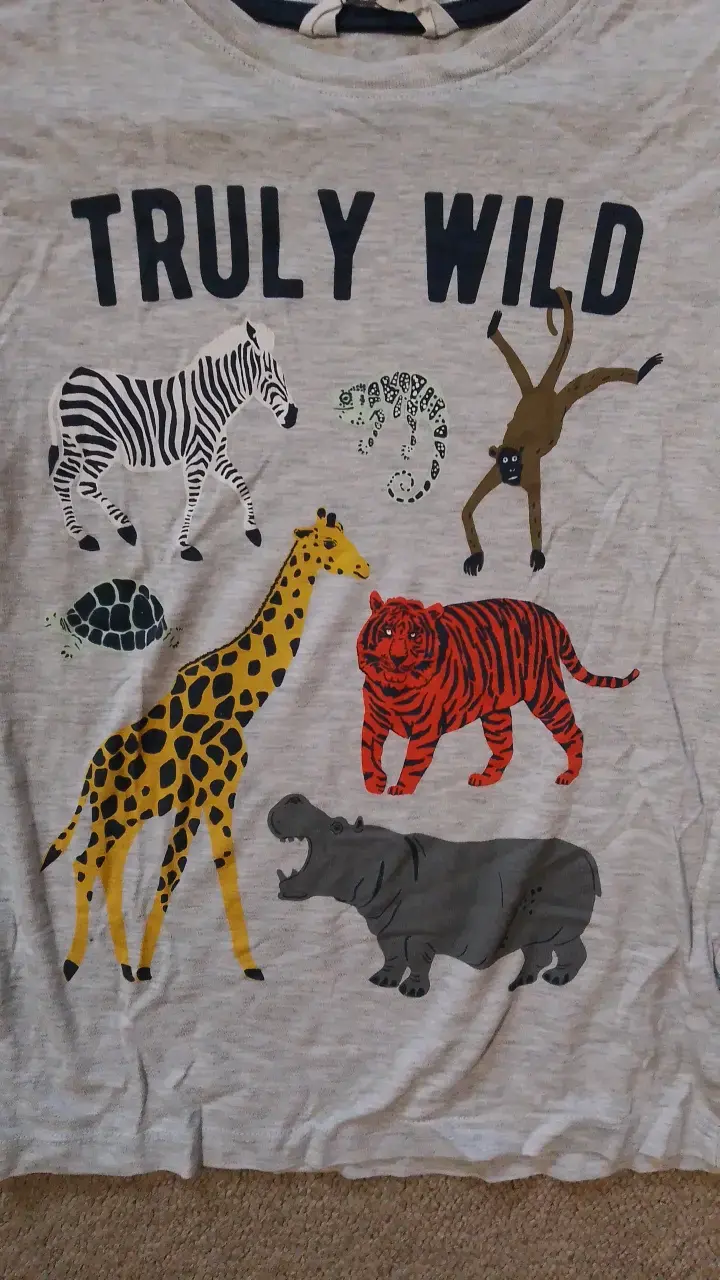 Polera infantil manga larga con diseño de animales - 2