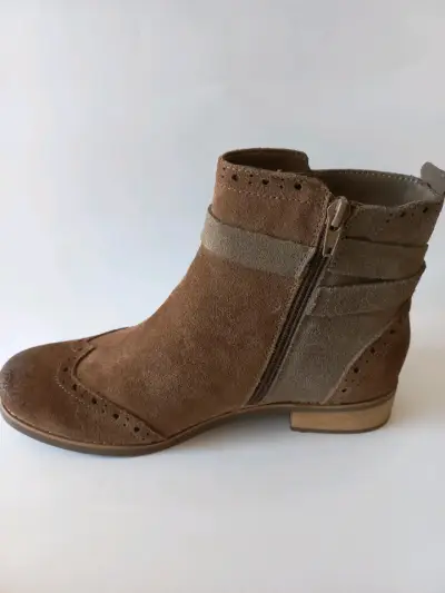 Botines de cuero marrón con hebilla - miniatura 3
