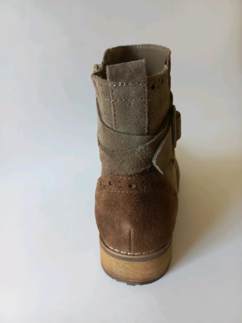 Botines de cuero marrón con hebilla - 5