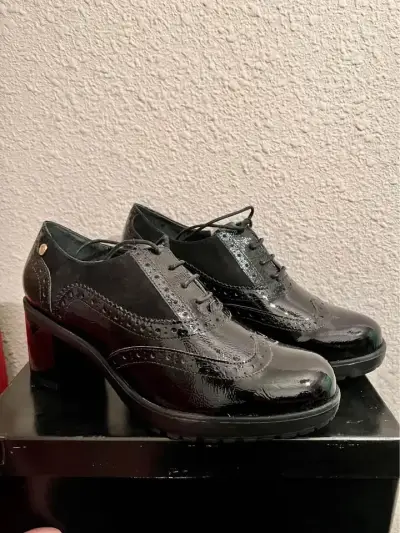 Zapatos Cuero Charol negros con tacón GACEL - miniatura 1