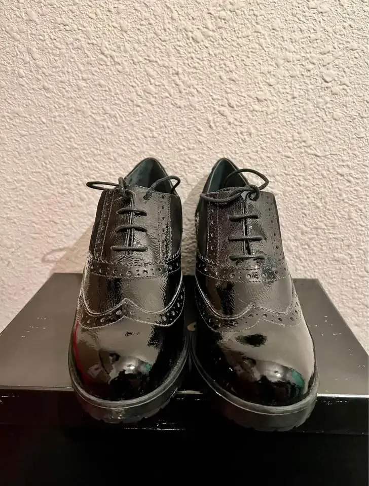 Zapatos Cuero Charol negros con tacón GACEL - 4
