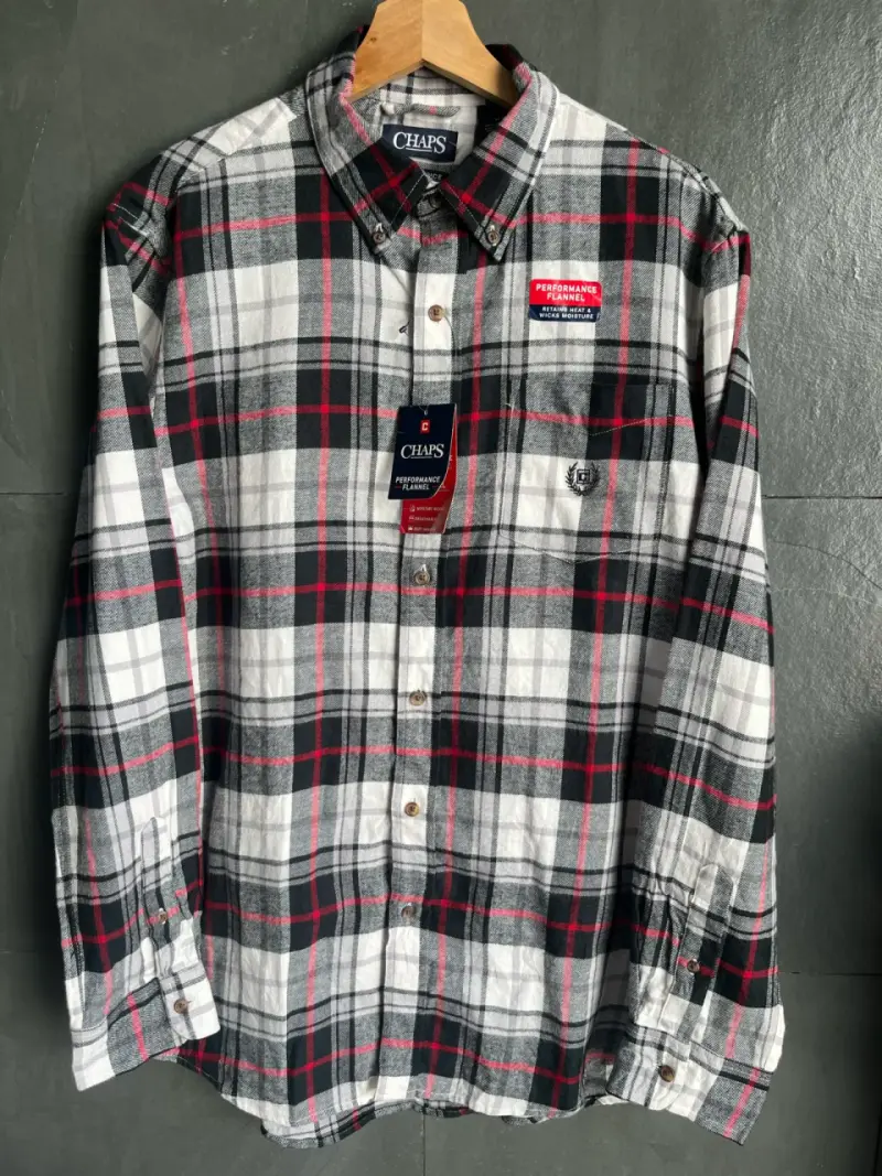 Camisa de franela a cuadros Chaps para hombre