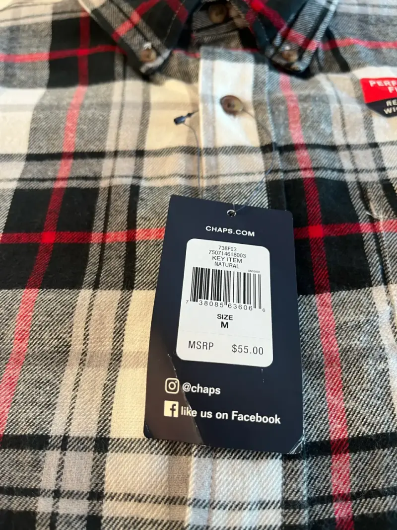 Camisa de franela a cuadros Chaps para hombre - 5
