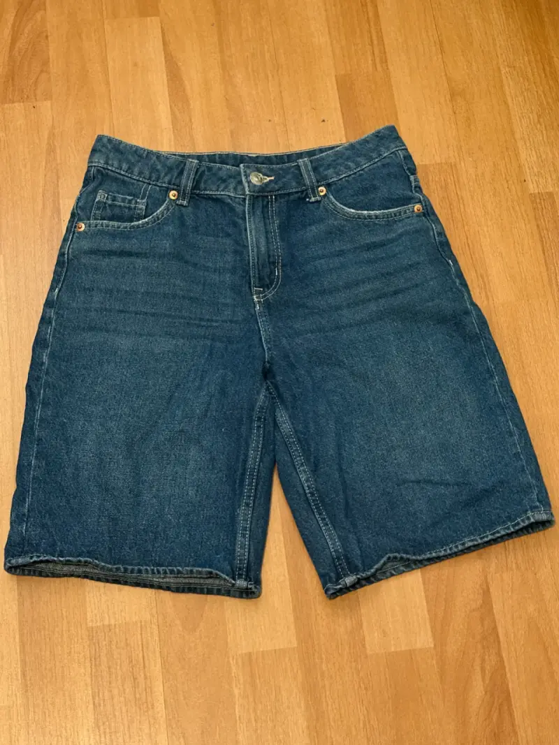Shorts de mezclilla azul para mujer - 2