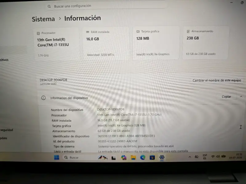 Notebook Dell Latitude 5440 i7-1355u 16gb 256ssd - 6