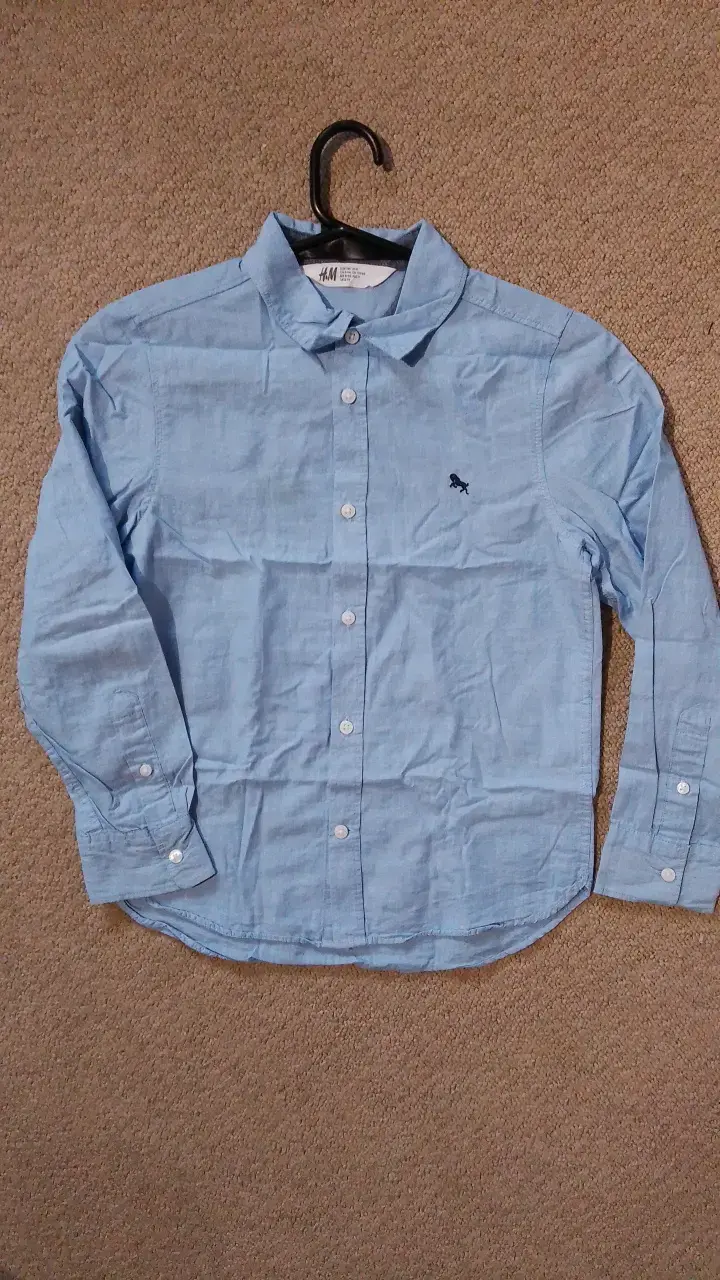 Camisa celeste de algodón para niño H&M - 1