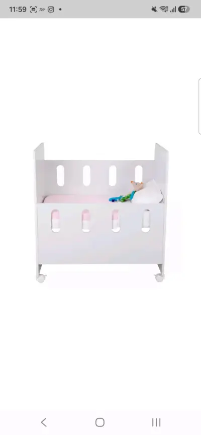 Cuna colecho KidsCool blanca con ruedas - miniatura 2