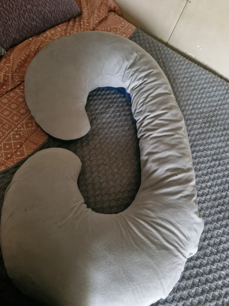 Almohada de embarazo en forma de U azul - 3