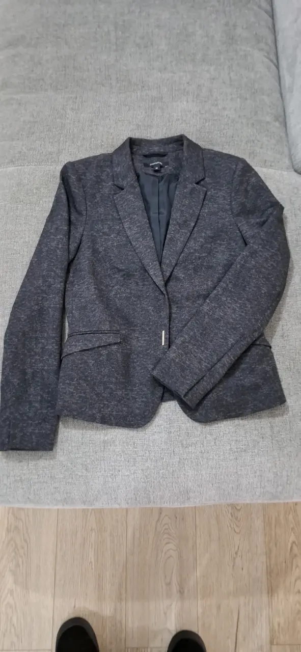 Blazer gris oscuro para mujer de algodón - 1