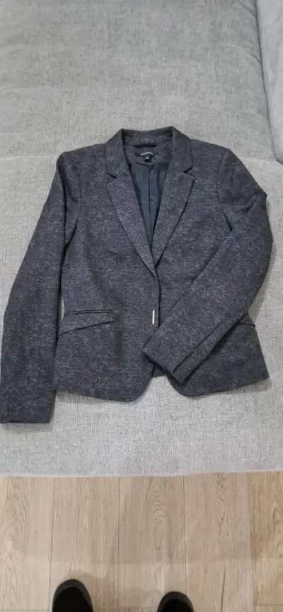 Blazer gris oscuro para mujer de algodón - miniatura 1