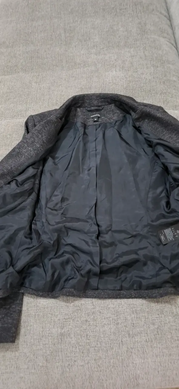 Blazer gris oscuro para mujer de algodón - 2
