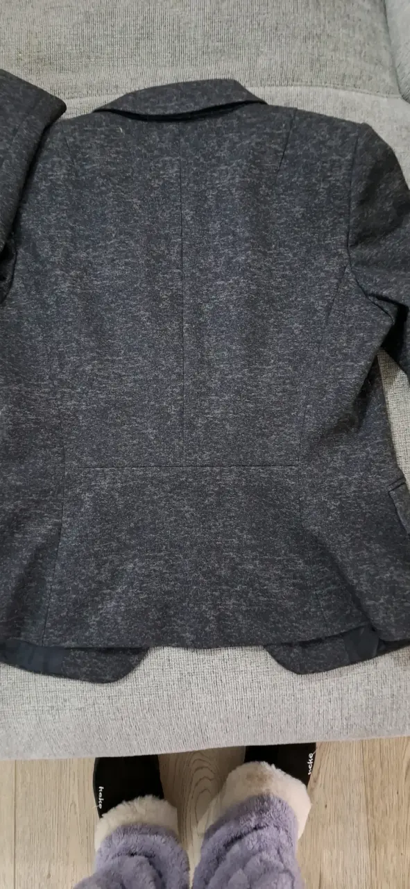 Blazer gris oscuro para mujer de algodón - 3