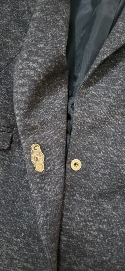 Blazer gris oscuro para mujer de algodón - miniatura 5