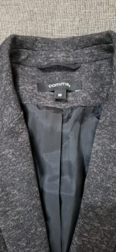 Blazer gris oscuro para mujer de algodón - miniatura 6