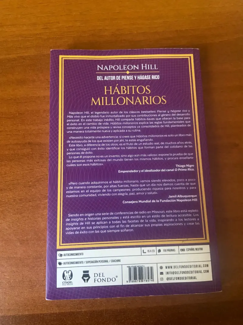 Libro Hábitos Millonarios de Napoleón Hill - 2
