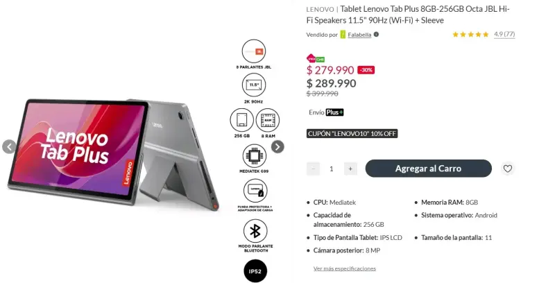 Tablet Lenovo Tab Plus 8GB 256GB 11.5 pulgadas - 1