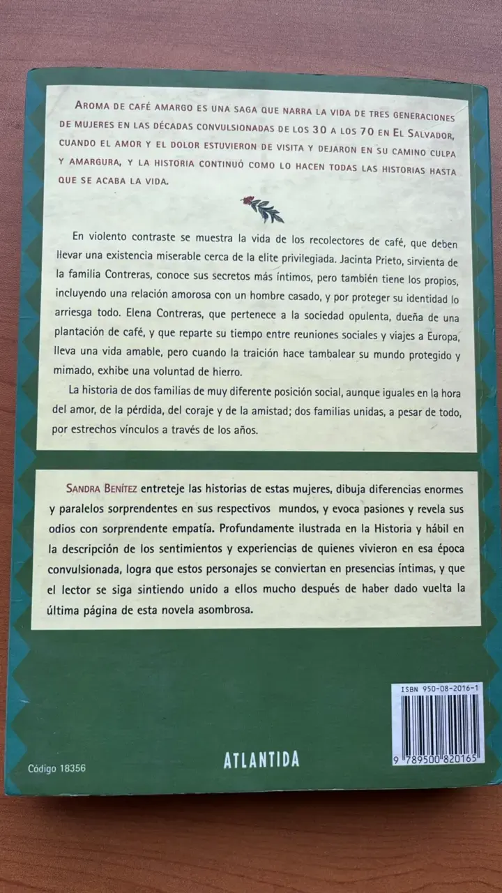 Libro 'Aroma de Café Amargo' de Sandra Benítez - 2